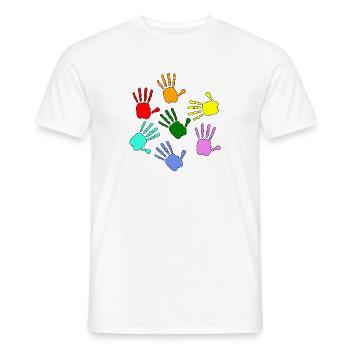 Peindre les mains des enfants - T-shirt homme - blanc - Devant - AI Model Male 178 dark (178cm)
