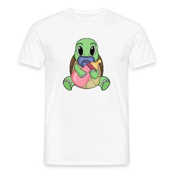 Bébé Tortue - T-shirt homme - blanc - Devant - AI Model Male 178 dark (178cm)