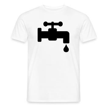 Water tap leaking - Men's T-Shirt - white - Front - AI Model Male 178 dark (178cm)