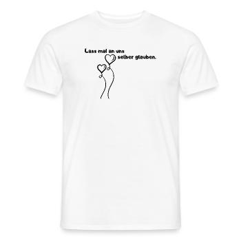 Lass mal an uns selber glauben. - Männer T-Shirt - Weiß - Vorne - AI Model Male 178 dark (178cm)