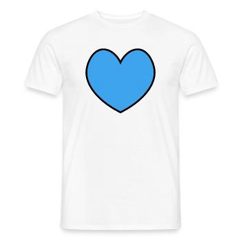 Contour noir bleu cœur - T-shirt homme - blanc - Devant - AI Model Male 178 dark (178cm)