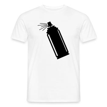 Bombe aérosol avec jet pour peintre, grafiti a - T-shirt homme - blanc - Devant - AI Model Male 178 dark (178cm)