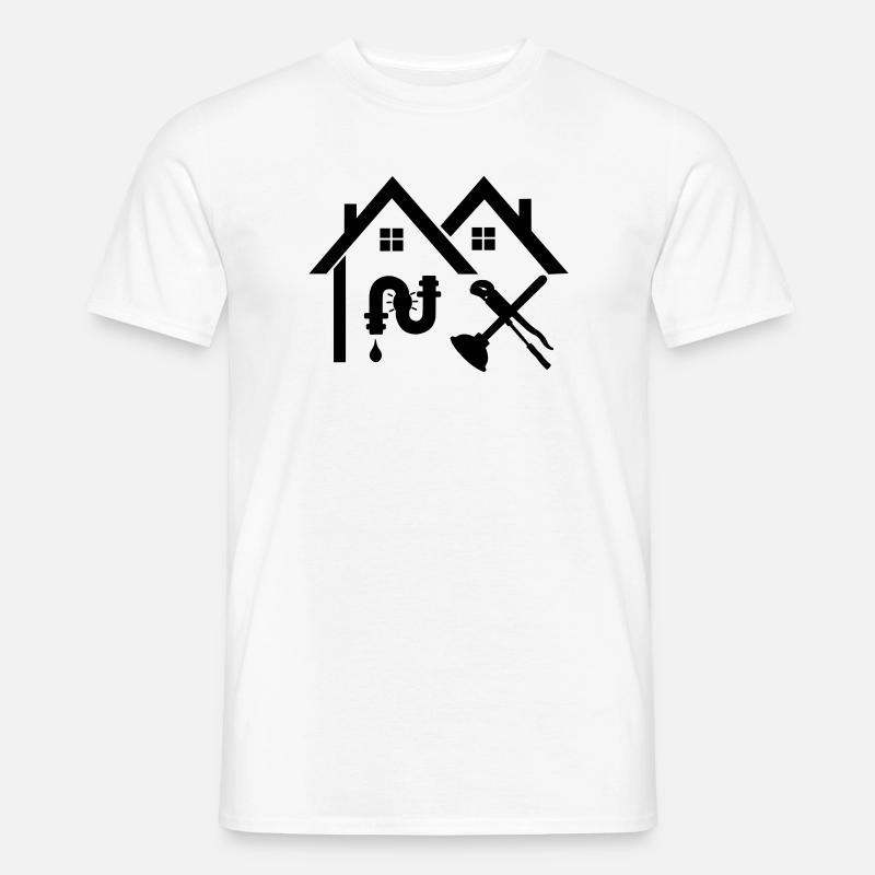 Klempnerfirma Home Leakage versteckt - Männer T-Shirt - Weiß