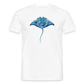 fascinating manta rays made of corals & shells - Men's T-Shirt - white - Front - AI Model Male 178 dark (178cm)