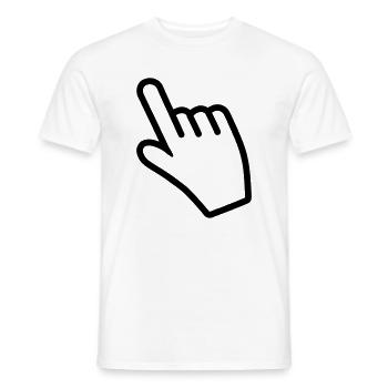 Hand zeigt mit dem Zeigefinger auf etwas - Männer T-Shirt - Weiß - Vorne - AI Model Male 178 dark (178cm)