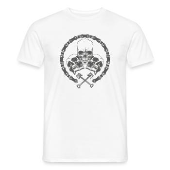 Dark Skull and Crossed Keys Design - Men's T-Shirt - white - Front - AI Model Male 178 dark (178cm)