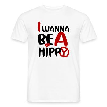 I WANNA BE A HIPPY, PLAIN - Männer T-Shirt - Weiß - Vorne - AI Model Male 178 dark (178cm)