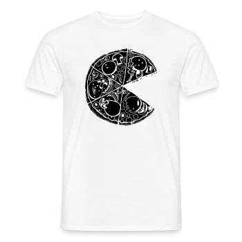 Pizza Partnershirt Slice Valentines Day pour le noir - T-shirt homme - blanc - Devant - AI Model Male 178 dark (178cm)