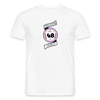 Fière D'être Du 48 Lozère France - T-shirt homme - blanc - Devant - AI Model Male 178 dark (178cm)