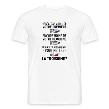 Je n'ai pas Voulu de Votre Première Dose - Humour - T-shirt homme - blanc - Devant - AI Model Male 178 dark (178cm)