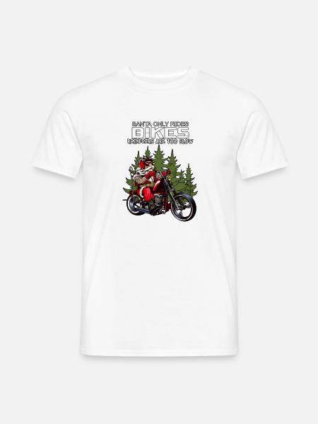 Weihnachtsmann Santa Motorrad Biker Nicolaus BIKER - Männer T-Shirt - Weiß