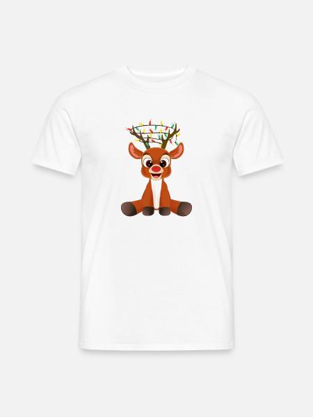Elch Rentier Weihnachten Geschenk - Männer T-Shirt - Weiß