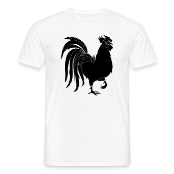 Black rooster - Men's T-Shirt - white - Front - AI Model Male 178 dark (178cm)