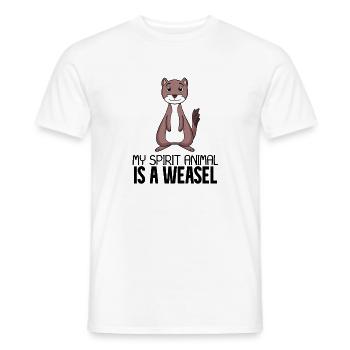 Weasel - Men's T-Shirt - white - Front - AI Model Male 178 dark (178cm)