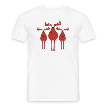 Moose Christmas - Men's T-Shirt - white - Front - AI Model Male 178 dark (178cm)