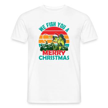 Christmas in July Quote We Fish You - Men's T-Shirt - white - Front - AI Model Male 178 dark (178cm)