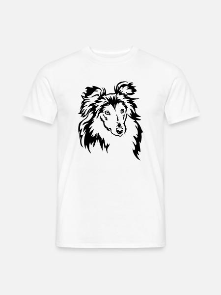 Sheltie Head - Men's T-Shirt - white