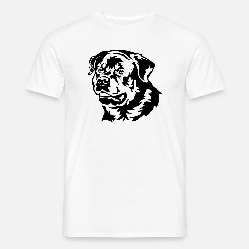Rottweiler Kopf - Männer T-Shirt - Weiß