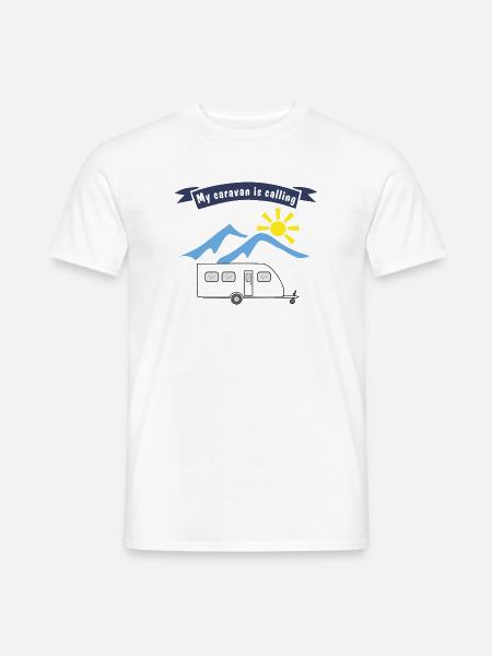 caravan is calling - Männer T-Shirt - Weiß