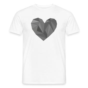 herz grautöne - Männer T-Shirt - Weiß - Vorne - AI Model Male 178 dark (178cm)
