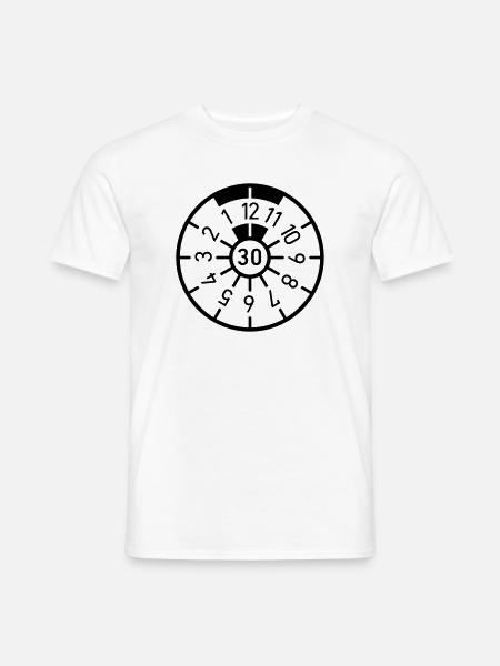 Geburtstag 30 Dreizig Auto Plakette - Männer T-Shirt - Weiß