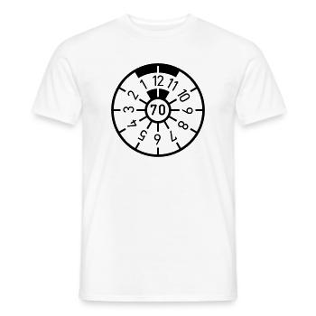 Geburtstag 70 Siebzig Auto Plakette - Männer T-Shirt - Weiß - Vorne - AI Model Male 178 dark (178cm)