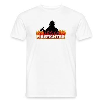 Fireman - Men's T-Shirt - white - Front - AI Model Male 178 dark (178cm)