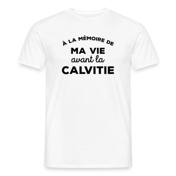 A la mémoire de ma vie avant la calvitie Chauve - T-shirt homme - blanc - Devant - AI Model Male 178 dark (178cm)