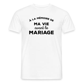 A la mémoire de ma vie avant le Mariage Cadeau - T-shirt homme - blanc - Devant - AI Model Male 178 dark (178cm)