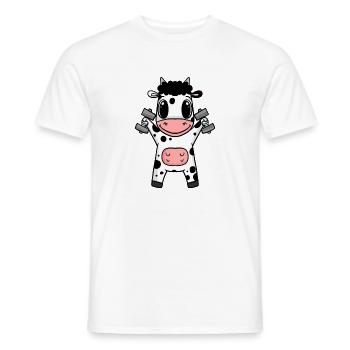 Kuh Fitness Motivation Gym Geschenk - Männer T-Shirt - Weiß - Vorne - AI Model Male 178 dark (178cm)