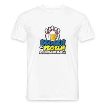 Kegeln & Pegeln - so lauten die Regeln - Männer T-Shirt - Weiß - Vorne - AI Model Male 178 dark (178cm)