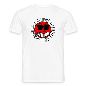 Lächelnde Sonne mit Brille - Männer T-Shirt - Weiß - Vorne - AI Model Male 178 dark (178cm)