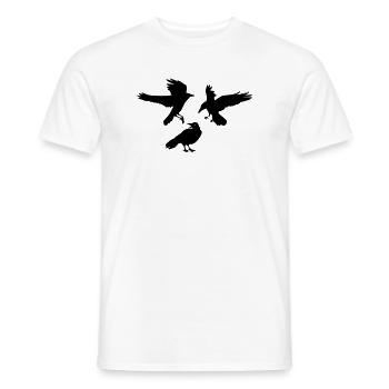 Three raven crows - Men's T-Shirt - white - Front - AI Model Male 178 dark (178cm)