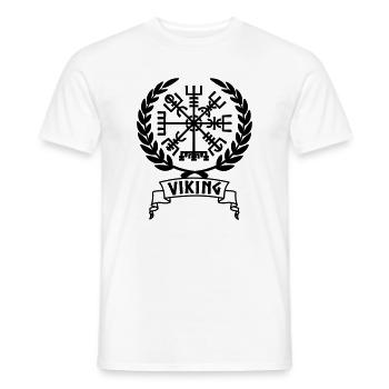 Vegvisir Viking compass in Vikng banner - Men's T-Shirt - white - Front - AI Model Male 178 dark (178cm)