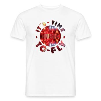 Création musicale néon avec ambiance dansante, fête - T-shirt homme - blanc - Devant - AI Model Male 178 dark (178cm)