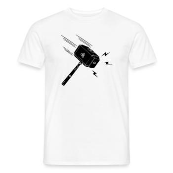 Hammer von Thor Thors Hammer Mjolnir Blitz stral - Männer T-Shirt - Weiß - Vorne - AI Model Male 178 dark (178cm)