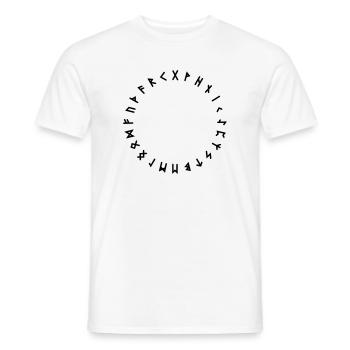Runenalphabet im Kreis Symbole - Männer T-Shirt - Weiß - Vorne - AI Model Male 178 dark (178cm)