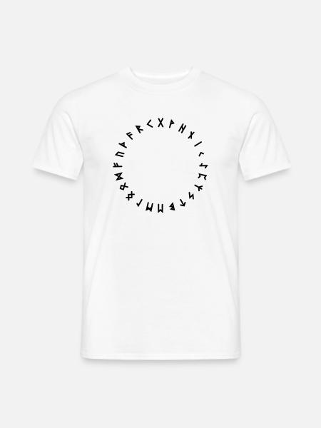 Runenalphabet im Kreis Symbole - Männer T-Shirt - Weiß