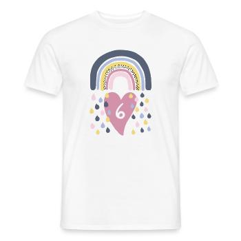 Rainbow 6º Cumpleaños Niños - Camiseta hombre - blanco - delante - AI Model Male 178 dark (178cm)