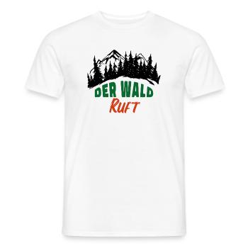 Der Wald ruft Förster Waldarbeit Natur Freizeit - Männer T-Shirt - Weiß - Vorne - AI Model Male 178 dark (178cm)