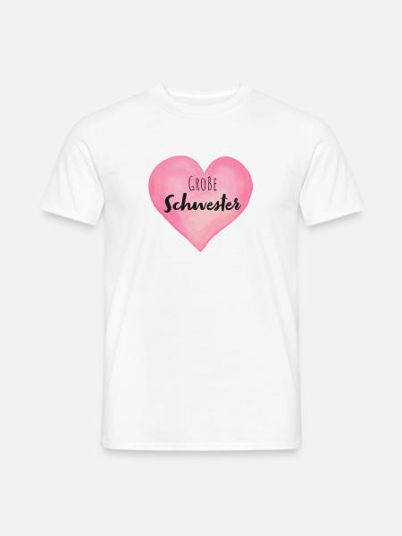 Große Schwester Herz - Männer T-Shirt - Weiß