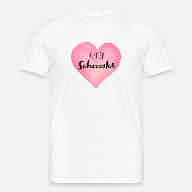 Große Schwester Herz - Männer T-Shirt - Weiß