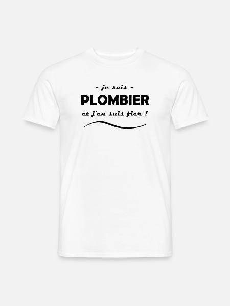 je suis plombier - T-shirt homme - blanc