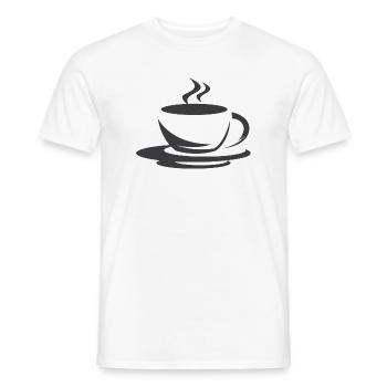 Icône café café tasse de café icône d’illustration - T-shirt homme - blanc - Devant - AI Model Male 178 dark (178cm)