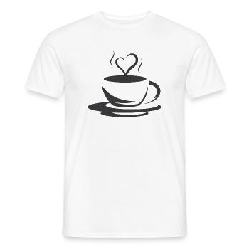 Cafe Coffee Illustration Logo icon Heart Love - Men's T-Shirt - white - Front - AI Model Male 178 dark (178cm)
