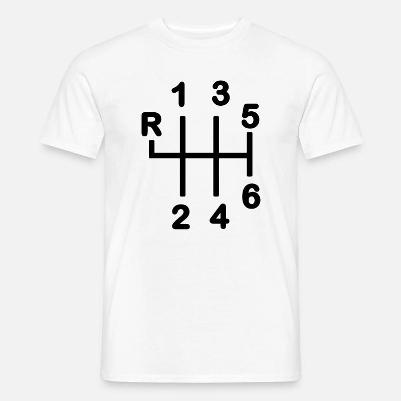 Getriebe 6-Gang-Getriebe - Männer T-Shirt - Weiß