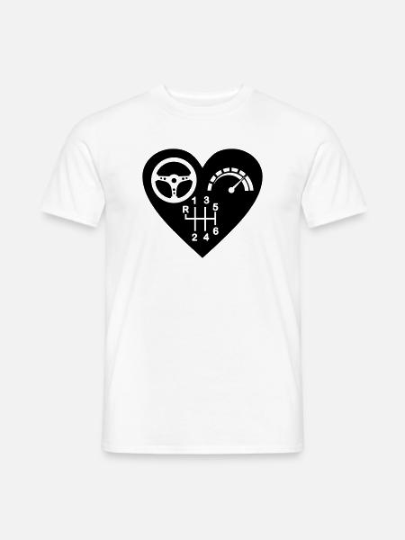 Gearbox 6 speed heart - Men's T-Shirt - white