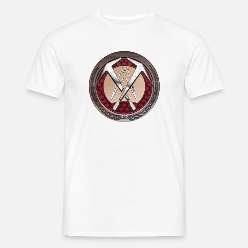 Handwerk Dachdecker Emblem - Männer T-Shirt - Weiß