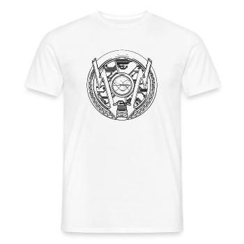 Modèle électrique artisanal - T-shirt homme - blanc - Devant - AI Model Male 178 dark (178cm)