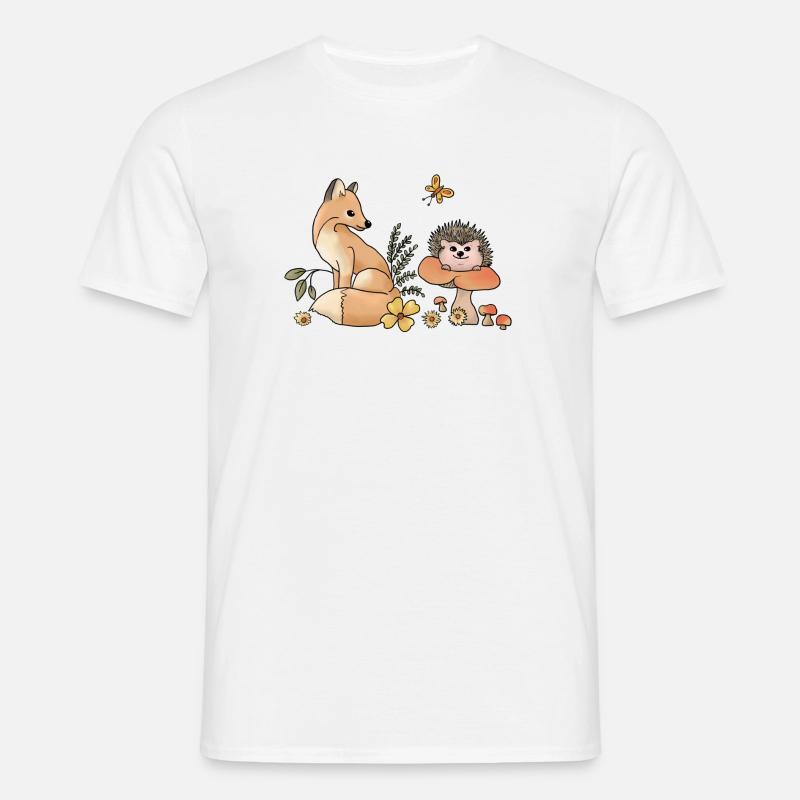 Fuchs und Igel - Männer T-Shirt - Weiß